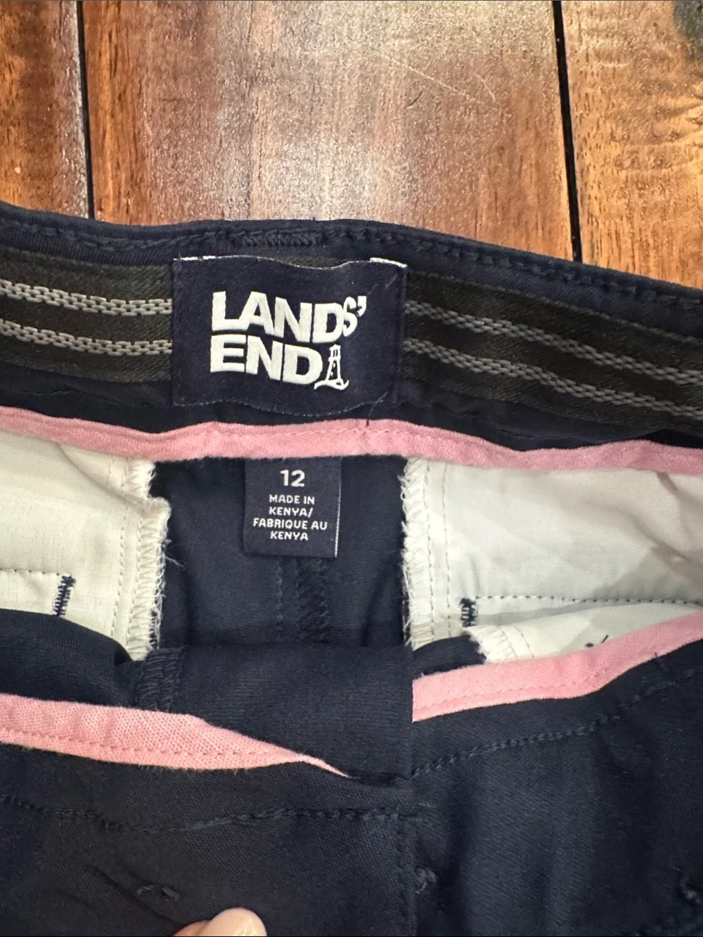 Girls Lands' End Navy Blue Uniform Performance Shorts